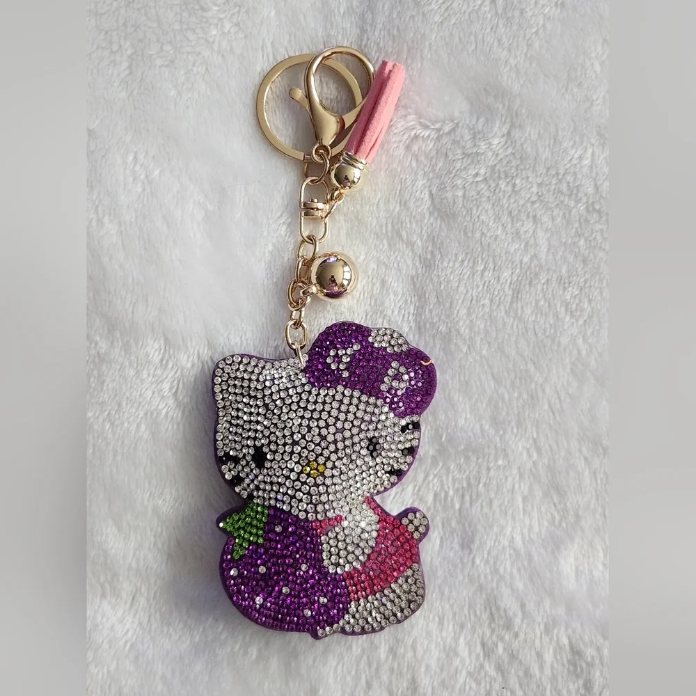 Hello Kitty Rhinestone Berry Keychain Bag Charm